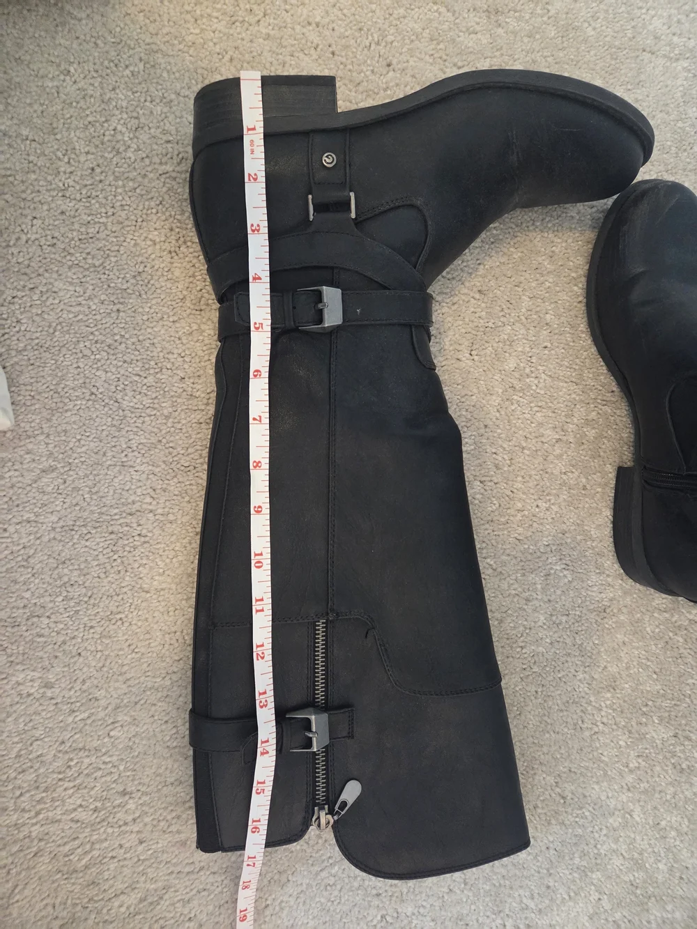 G by Guess Black Tall Riding Boots with Side Zip & Buckle Accents